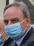 Συνάντηση Υπουργού Εξωτερικών, Νίκου Δένδια, με τον Γενικό Γραμματέα του ΑΚΕΛ, Σ. Στεφάνου (Αθήνα, 15.09.2021) (cropped alt).jpg