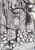 Under the Pillow, Charcoal on Paper, 2013, 100 x 70 cm.
