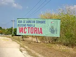 A roadside billboard in Playa Girón celebrating Cuban victory in 1961