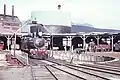 Railway roundhouse with gas holder from the neighbouring Hobart Gas Company precinct