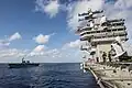 JS Hyūga and USS&nbsp;Ronald Reagan on 23 November 2015.