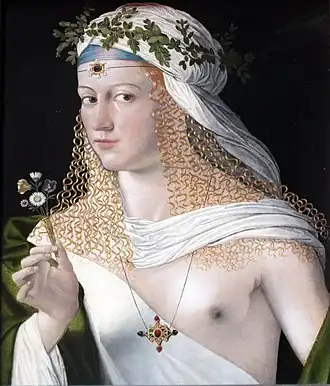 Bartolomeo Veneto: Young Lady as Flora, c. 1520