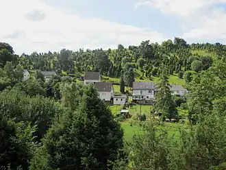 View of the Kalvarienberg at Alendorf and junipers