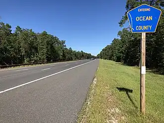 Entering Ocean County at Little Egg Harbor Township while traveling northbound on the Garden State Parkway