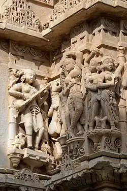 Jagdish Temple, Udaipur, 1651 A.D. Vina resembling rudra veena.