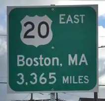 Sign at western origin of US 20 in Newport, Oregon