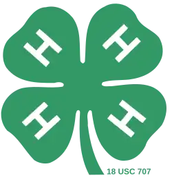 A stylistic four leaf clover, with a white capital H on each leaf