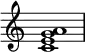 \chordmode { \omit Staff.TimeSignature c1:6 }
