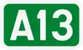 A13 motorway shield}}