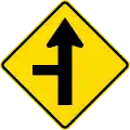 (W2-4) Side road intersection from left
