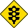 (W3-3) Traffic signals ahead