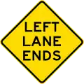 (W4-9) Left Lane Ends