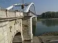 The bridge pictured from the staircase on the right bank