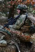 A Georgian ranger during mission rehearsal for Afghanistan deployment