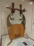 A reconstruction of the so-called Apollo's kithara in Kotsanas Museum of Ancient Greek Technology, Athens, Greece.