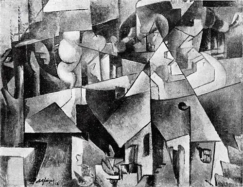 Albert Gleizes, 1912, Landschaft bei Paris, Paysage près de Paris, Paysage de Courbevoie, oil on canvas, 72.8 x 87.1&nbsp;cm, missing from Hannover since 1937.