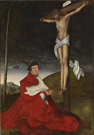 Cardinal Albert of Brandenburg with the Crucifixion, Alte Pinakothek, c. 1520–1525.