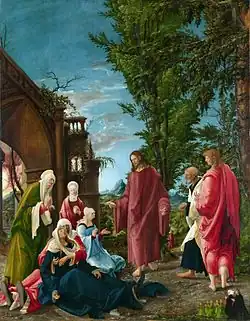 Christ taking leave of his Mother by Albrecht Altdorfer, in the National Gallery