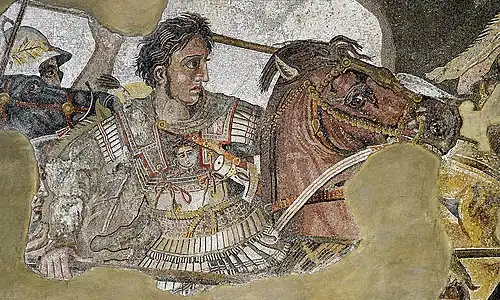 Detail of Alexander Mosaic, depicting Alexander the Great, c. 100&nbsp;BC, Pompeii
