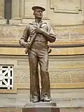 The cast bronze Lookout (1923) by Frederick Hibbard on the memorial grounds.