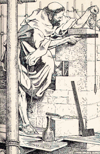 "Herlwin Building His First Church", from E.M. Wilmot-Buxton's Anselm, (1915)