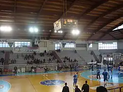 Apollon Patras Indoor Hall, interior, before seats were added to the arena (2011).