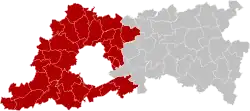 Location of the arrondissement in Flemish Brabant