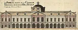 Drawing of the Arsenal of the fortress of Ciutadella in Barcelona, in 1725