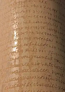 Ashoka Major Pillar Edicts on the pillar.