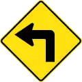 (W1-1) 90 Sharp turn, to left
