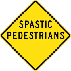(W6-202) Spastic Pedestrians (used in New South Wales)