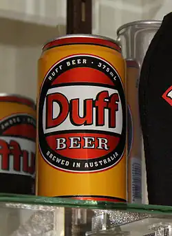 Can reading Duff Beer brewed in Australia