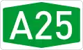 Autokinetodromos A25 number.svg