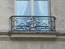 Balcony of a building of the square.