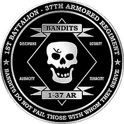 Unofficial 1st Battalion-37th Armored Regiment (Bandit Battalion) logo.