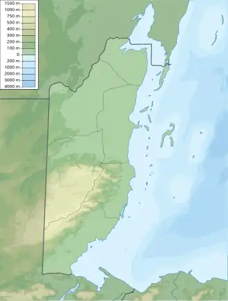 Map showing the location of Sarstoon-Temash National Park