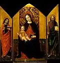 Style of Ambrogio Bergognone, Virgin and Child with Saints John the Evangelist and Paul (before 1750), Oil on panel, 37 5/8 in. (95.5 cm) Clark Art Institute