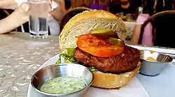 A Beyond Meat vegan burger