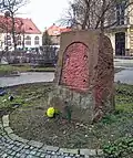 The memorial stone without the commemorative plaque