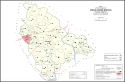 Map showing Tikri (#450) in Bhetua CD block