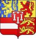Arms of Nassau-Zuylestein. The 3-towers are known as "Zuylen" in Dutch.[2]