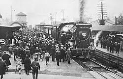 Debut of the Blue Comet at Red Bank station in 1929.
