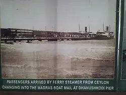 Passengers from Colombo (Ceylon) boarding Boat Mail Express at Dhanushkodi