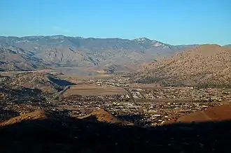 View of Bodfish from Caliente-Bodfish Road in the hills west of town