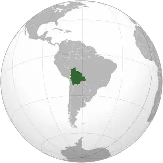 Location of Bolivia