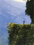 A cliff along the road