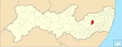 Location of São Caetano in Pernambuco