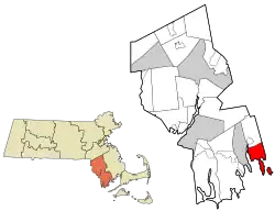 Location in Bristol County in Massachusetts