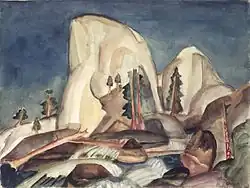 Half Dome, Yosemite, CA. 1920 Watercolor over graphite
