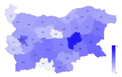 Birth rate in 2014